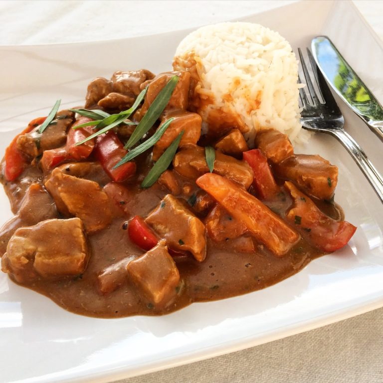 File med dragong och senapsås