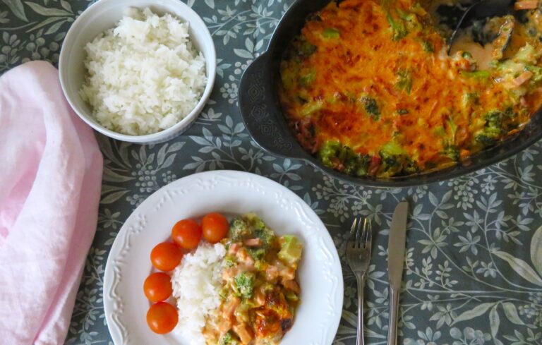 kassler i ugn med broccoli