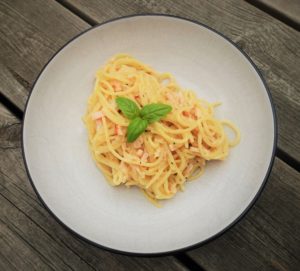 pasta Carbonara med kalkon