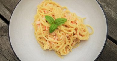 pasta Carbonara med kalkon