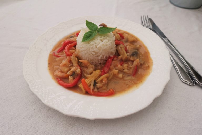 Räkgryta med minimajs