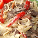 Pasta med lövbiffssås