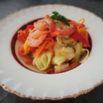 räkor med grönsaker i ugn