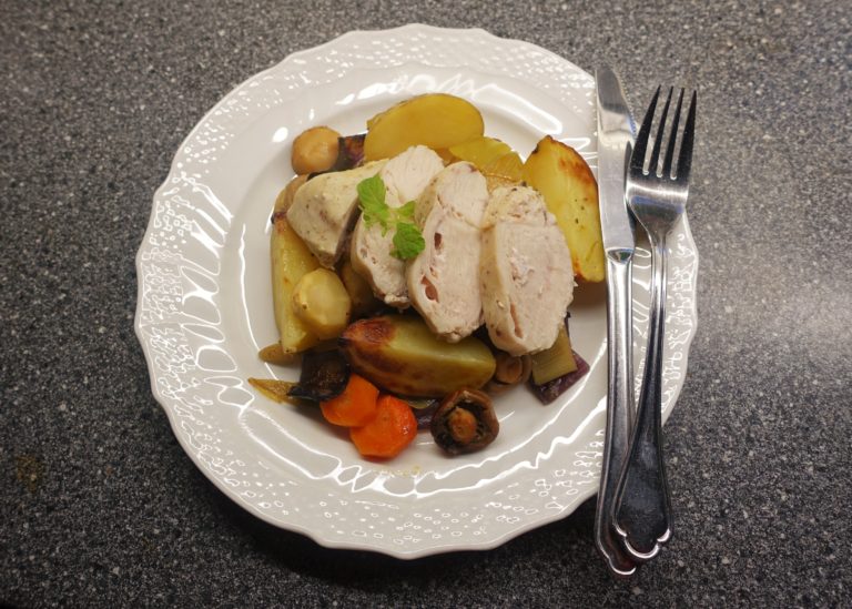 kyckling med rostade rotfrukter