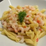 pasta med räkor och chili