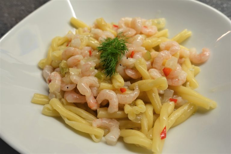 pasta med räkor och chili