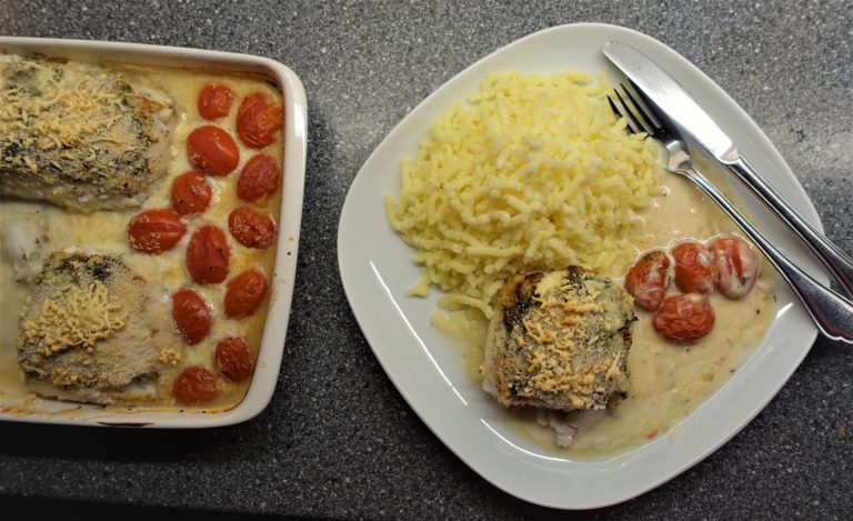 fiskgratäng med osttäcke