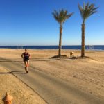 löpning på stranden