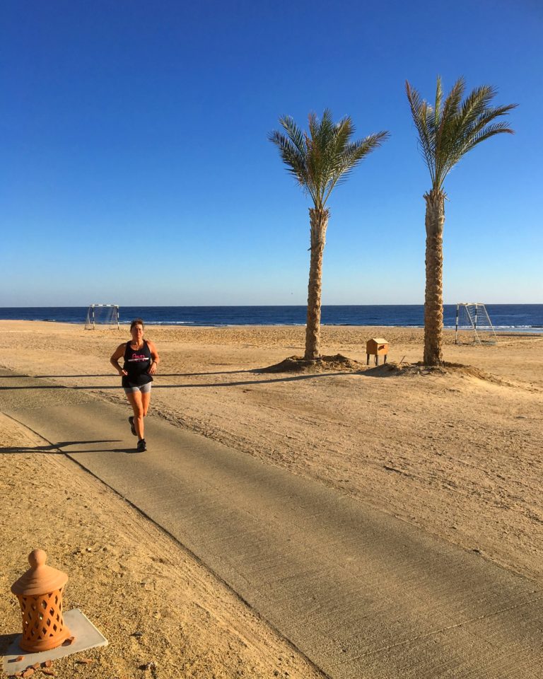 löpning på stranden