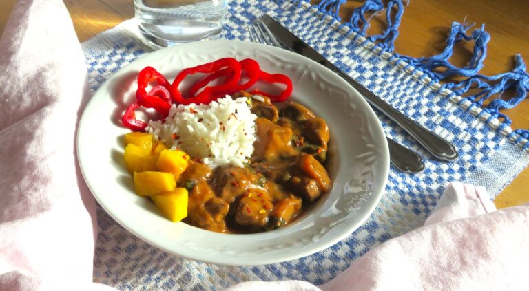 mango- och fläskfilegryta