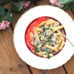 pasta med krämig champinjon och spenatsås