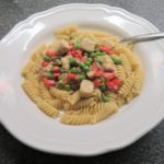 pasta med quorn, ärtor och paprika