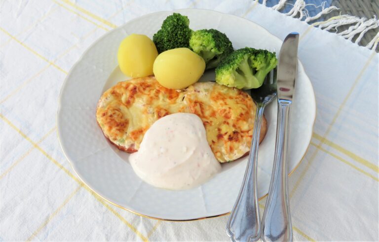 Gratinerad kassler med vitlök