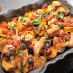 Långpannekyckling med vitlök- och basilikakräm