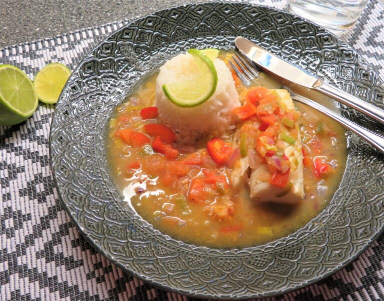 Karibisk fisk med kokossås