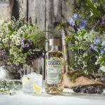 Koskenkorva Vodka 7 Botanicals, bottle with drink
