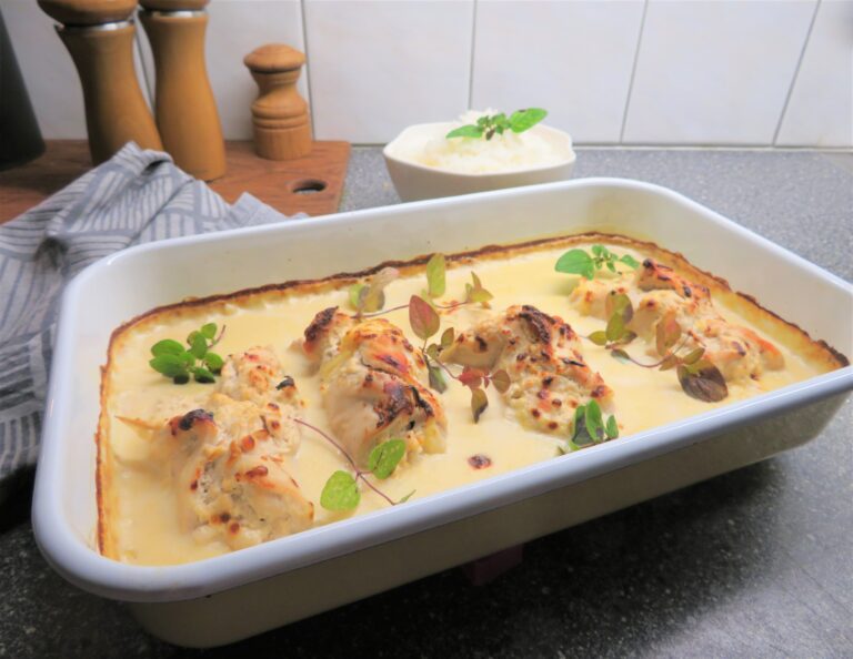 färskostfyllda kycklingrullader