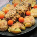 Fylld fläskfile med smashad potatis