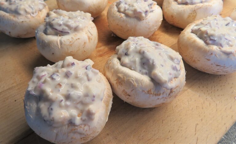 champinjoner med mozzarella