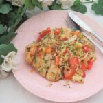 vitkålssallad med nektarin, mozzarella och havreris