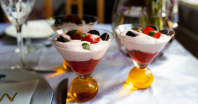 Jordgubbar i glas dessert