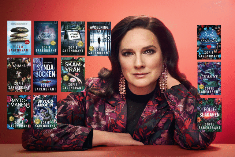sofie sarenbrant med sina tolv böcker om emma sköld
