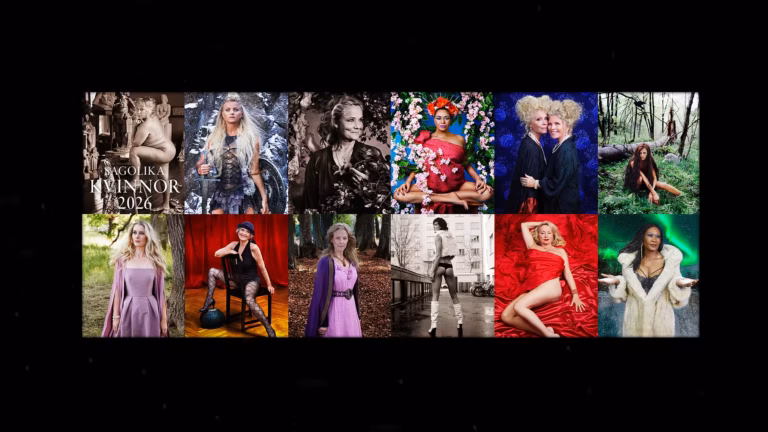 Svart ram Sagolika Kvinnor